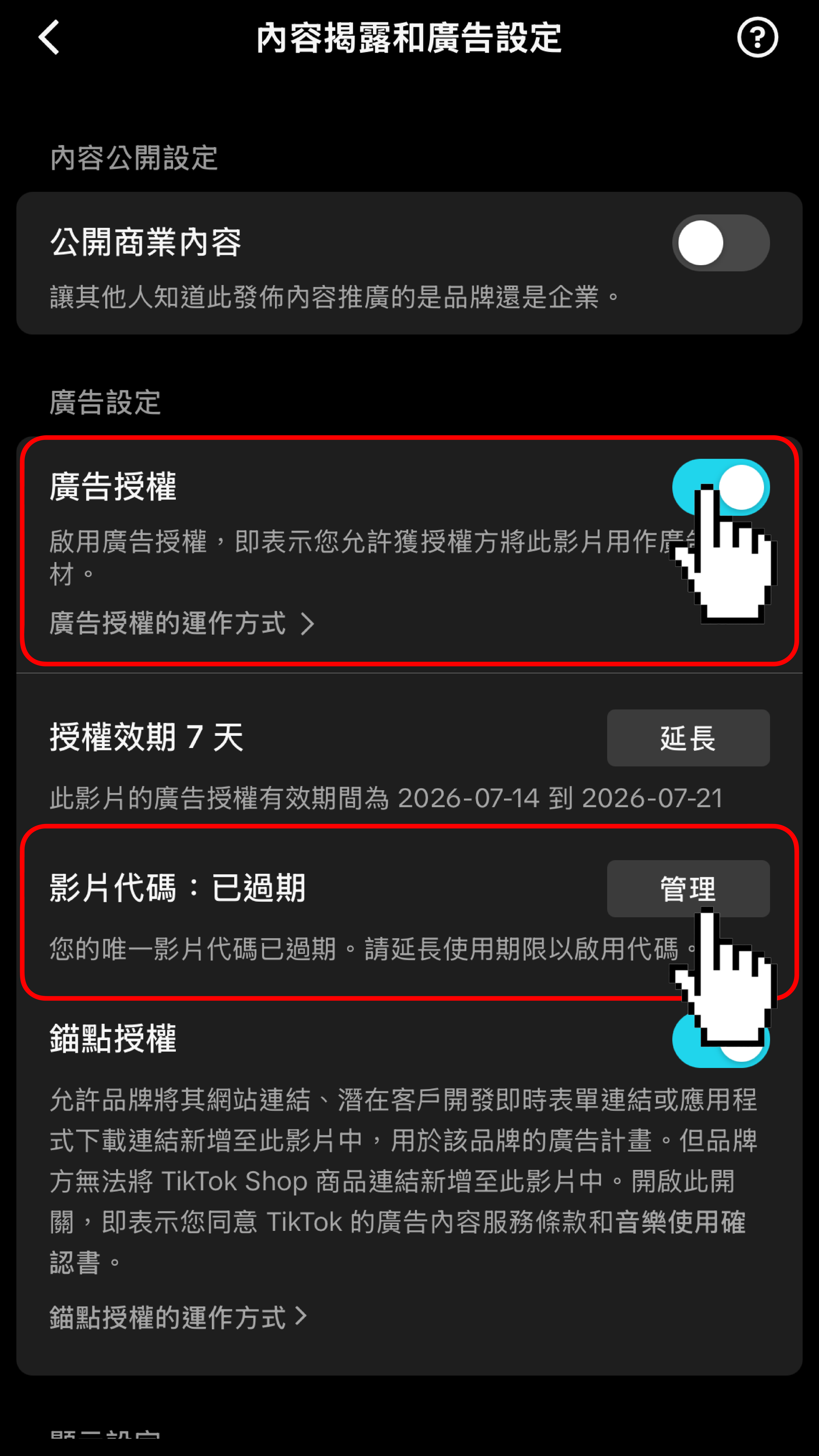 步驟 3：同意 TikTok 廣告授權條款